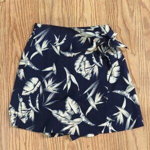 EP Pro 100% silk navy blue tropical print wraparound golf skorts 4
